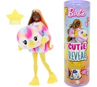 Barbie Cutie Reveal Muñeca Morena con Disfraz de pingüino, con Peine, Mascota y Accesorios Sorpresa de Moda, Serie Sueños de Colores, Juguete +3 años (HRK40)