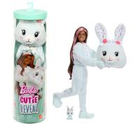 Barbie Muñeca Cutie Reveal Abracitos - Disfraz Conejito, 10 sorpresas, minimascota, cambio color