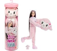 Barbie Cutie Reveal Serie Abracitos Muñeca con Disfraz de corderito y Accesorios, Incluidas 10 sorpresas, una función de Cambio de Color y una minimascota, JJP66