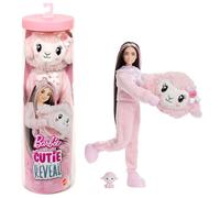 Barbie Muñeca Cutie Reveal Serie Abracitos - Disfraz corderito, 10 sorpresas, cambio de color, JJP66