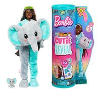 Barbie Cutie Reveal Serie Amigos de la Jungla Elefante Disfraz Revela una muñeca articulada con Mascota y Accesorios Sorpresa de Moda, Juguete +3 años (Mattel HKP98)