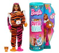 Barbie Cutie Reveal Serie Amigos de la Jungla Tigre Disfraz Revela una muñeca articulada con Mascota y Accesorios Sorpresa de Moda, Juguete +3 años (Mattel HKP99)