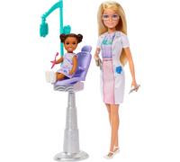 Barbie Dentist Doll with Blonde Fashion Doll with Blue Dress and Lab Coat, 1 Kid