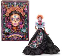 Barbie Día de Muertos 2024, muñeca con Maquillaje de Catrina y Vestido Negro Tradicional Bordado con Huesos, Flores y Calaveras, Colección Signature, Juguete de colección, Adultos y +6 años (HRM72)