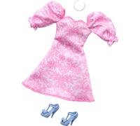 Barbie Doll Clothing: Pink Puff Sleeve Dress & Accessories (Importación USA)