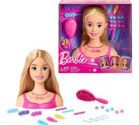 Barbie Doll Styling Head, Blond Hair with 20 Colorful Accessories, Doll Head for