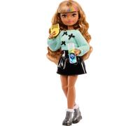 Barbie Dream Besties Zia Muñeca de moda articulada y accesorios, con ropa intercambiable y el pelo castaño ondulado, incluye 7 piezas con temática lunar y de estilismo, JGG36
