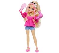 Barbie Dream Besties Malibú, Muñeca rubia con pelo ondulado, shorts vaqueros y b