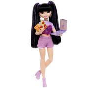 Barbie Dream Besties Renee, Muñeca con coletas altas, shorts morados y camiseta