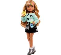 Barbie Dream Besties Zia Muñeca de moda articulada y accesorios, con ropa intercambiable y el pelo castaño ondulado, incluye 7 piezas con temática lunar y de estilismo, JGG36