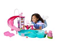 Barbie Piscina de ensueño Conjunto de Juego con 6 Zonas de Juego, Incluyendo un Jacuzzi con tobogán y Burbujas, además de más de 20 Accesorios como Mascotas, flotadores y Mucho más, JKG83