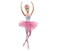 Barbie Dreamtopia Bailarina con Luces Muñeca Rubia articulada con tutú Rosa e iluminación mágica, Juguete +3 años (Mattel HLC25)
