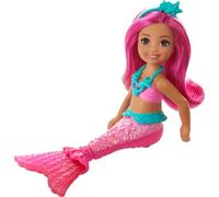 Barbie Dreamtopia Chelsea Mermaid Doll, 6.5-inch with Pink Hair and Tail, Multicolor
