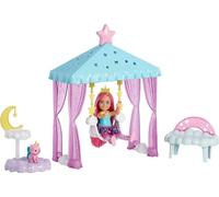 Barbie Dreamtopia Chelsea Parque en Las Nubes Muñeca con Mascota, Columpio y Accesorios, Juguete +3 años (Mattel HLC27)