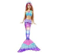 Barbie Dreamtopia Malibú Sirena Luces Mágicas de Colores Muñeca Rubia, Juguete para el Agua (Mattel HDJ36)