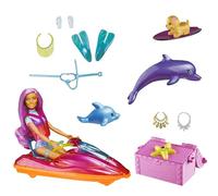 Barbie Dreamtopia Muñeca con Moto de Agua, Mascotas y Accesorios acuáticos de Juguete (Mattel HBW90)