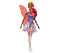 Barbie Dreamtopia Muñeca de Hada Morena con Vestido de Arcoiris y Brillo (GJK01)