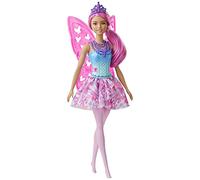 Barbie Dreamtopia Muñeca Hada, Con Pelo Rosa, Alas Y Corona (Mattel Gjj99), Multicolor