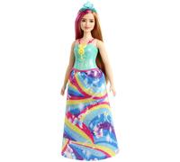 Barbie Dreamtopia Muñeca Hada con Top Azul y Falda Arcoiris, Curvy (Mattel GJK16