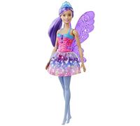 Barbie Dreamtopia Muñeca Hada, Pelo Morado, con Alas Alas y Corona (Mattel Gjk0