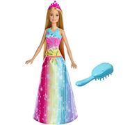 Barbie Dreamtopia, muñeca princesa cabello mágico rubia (Mattel FRB12)