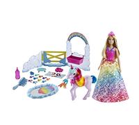Barbie Dreamtopia Muñeca Real con unicornio y accesorios de juguete, regalo para niñas y niños +3 años (Mattel GTG01)