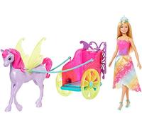 Barbie Dreamtopica muñeca de hada con carruaje con caballo de fantasia (Mattel GJK53)