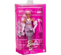 Barbie - estilo - Muñeca de lujo con pelo rosa y vestido rosa brillante 4+