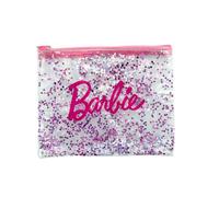 Barbie - Estuche Compacto para niñas con Purpurina - Tamaño Bolsillo 18 x 15 cm - Accesorio Elegante para Guardar Belleza - Purpurina Multicolor y Estilo Femenino - Producto Oficial Mattel