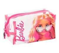 Barbie Estuche de maquillaje transparente para niñas y mujeres - Neceser de viaje, rosa, Talla única, Estuche de maquillaje