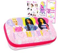 Barbie Estuche de viaje para niñas - Paquete con bolsa de aseo Barbie para cosméticos, joyas, más pegatinas, marcapáginas y más | Bolsa de viaje Barbie para adolescentes, Varios colores, Barbie