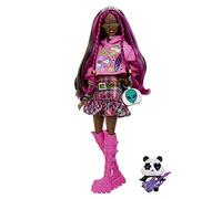 Barbie Extra Conjunto Rosa Muñeca articulada afroamericana con Pelo con mechas, Accesorios de Moda y Mascota de Juguete, +3 años (Mattel HKP93)
