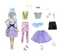 Barbie Extra Deluxe Muñeca articulada con pelo azul y 30 looks con ropa para muñecas, accesorios de juguete y mascota (Mattel GYJ69)