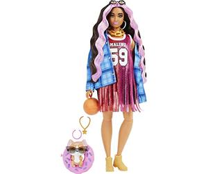 Barbie Extra Doll #13 in Basketball Jersey & Bike Shorts with Pet Corgi, 3 Year Olds & Up, Black