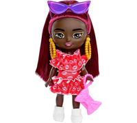 Barbie Extra Mini Minis Vestido Besos Muñeca pequeña con Conjunto de Moda, Juguete +3 años (Mattel HLN47)