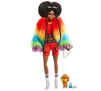 Barbie Extra Doll #1 in Rainbow Coat with Pet Poodle