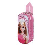 Barbie Fashion-Estuche Portatodo 3D Doble, Rosa, 22 x 9,5 cm