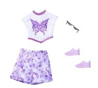 Barbie Fashion Pack Butterfly Print Top Lila Shorts Fashion Set para niños a partir de 3 años