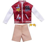 Barbie Fashion Pack HJT25 - Traje de ropa para muñecas Ken - Chaqueta Bombers, pantalones cortos, gafas de sol