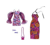 Barbie Fashion Pack - HJT35 - Conjunto de Ropa para muñecas - Mini Vestido con Hombro de muñeca, Vestido Largo, tacón + Bolso