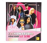 Lisciani - BARBIE - Cuaderno de Bosquejos Juntos Brillones - Estudio de Moda - Modelos Para Vestir - Juego Creativo - Rotuladores de Color - Para Chicas Mayores de 4 Años