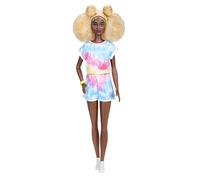 Barbie Muñeca Coleccionista Fashionistas #180 afroamericana tye-dye multicolor con estuche plástico