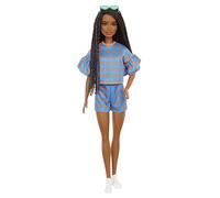 Barbie Fashionista Muñeca afroamericana con Trenzas, Conjunto de Corazones y Accesorios de Moda de Juguete, Multicolor (Mattel GRB63)