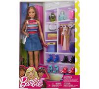 Barbie Fashionista Muñeca Fashion Falda Jeans Rubia Tante Scarpe FVJ42 Mattel