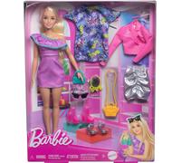 Barbie Fashionista Muñeca Fashion Moda Noche Rubia 3 Ropa HYT61 Mattel