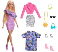 Barbie Fashionista Muñeca Fashion Rubia 3 Ropa Caja Roto HYT61 Mattel