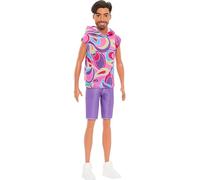 Barbie Fashionistas Muñeco Moreno Ken con Barba y Conjunto Inspirado en el Estilo Totally Hair, de la colección 65 Aniversario, Juguete +3 años (HRH26)