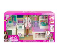 Barbie Fast Cast Clinic Playset - Muñeca Doctora Morena, Bata Y Juguetes Médicos
