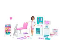 Barbie Fast Cast Clinic Playset - Muñeca Doctora Morena, Bata Y Juguetes Médicos