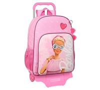 Mochila Escolar Con Carro Barbie Girl 33 x 42 x 14 cm.